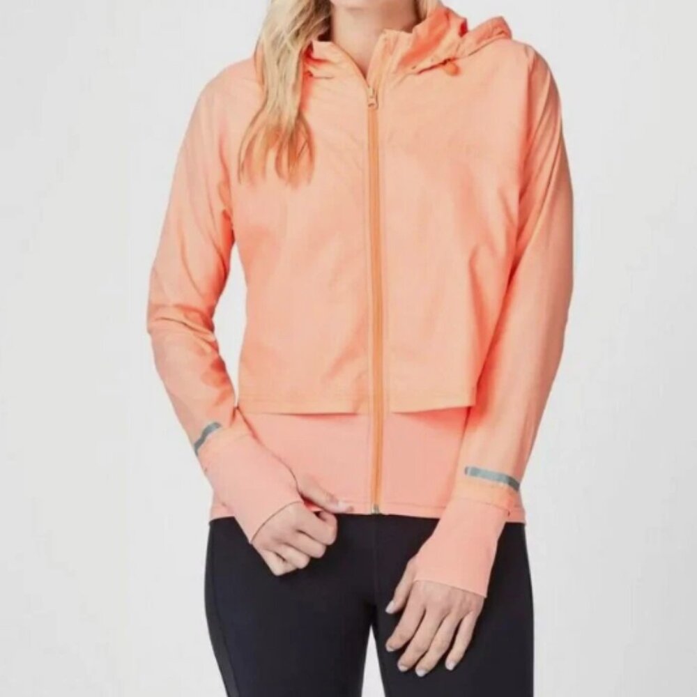 SWEATY BETTY Fast Track Running‎ Jacket, Nectarine Orange, Size Medium